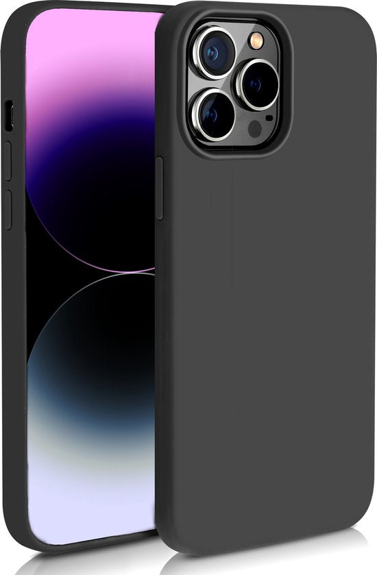 iPhone 14 Pro Hoesje | Zwarte Siliconen hoesje | TPU Back Cover Hoes | Bescherm hoesje iPhone 14 Pro - Zwart