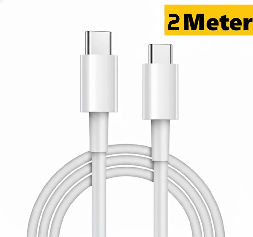 USB-C naar USB-C Kabel 2 Meter - Geschikt voor Apple iPhone en Samsung
