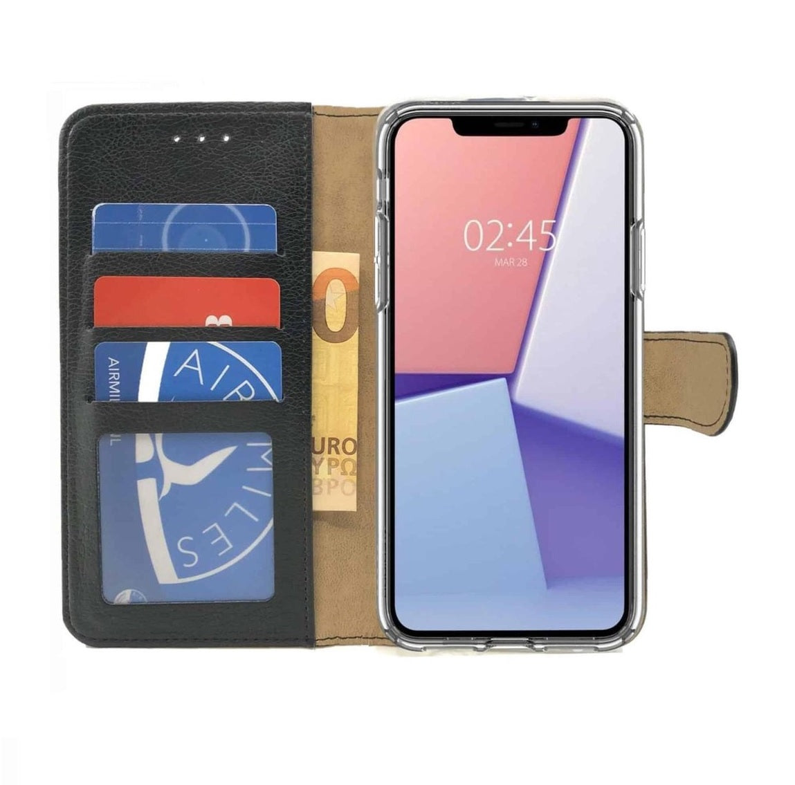 BookCase Hoesje Met Pasjeshouder Geschikt Voor iPhone 12 Pro Max - Zwart