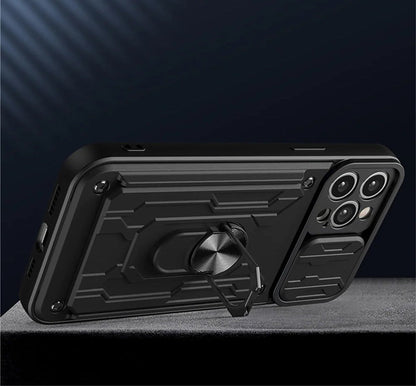 Armor Hoesje Met Pashouder Geschikt Voor iPhone 12 Pro Max- Zwart