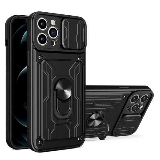 Armor Hoesje Met Pashouder Geschikt Voor iPhone 12 Pro Max- Zwart